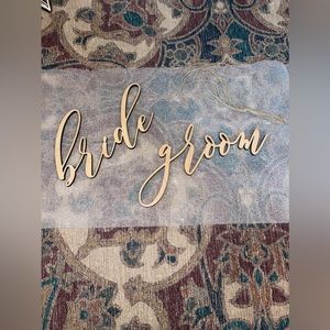Wood Bride & Groom Hanging Signs